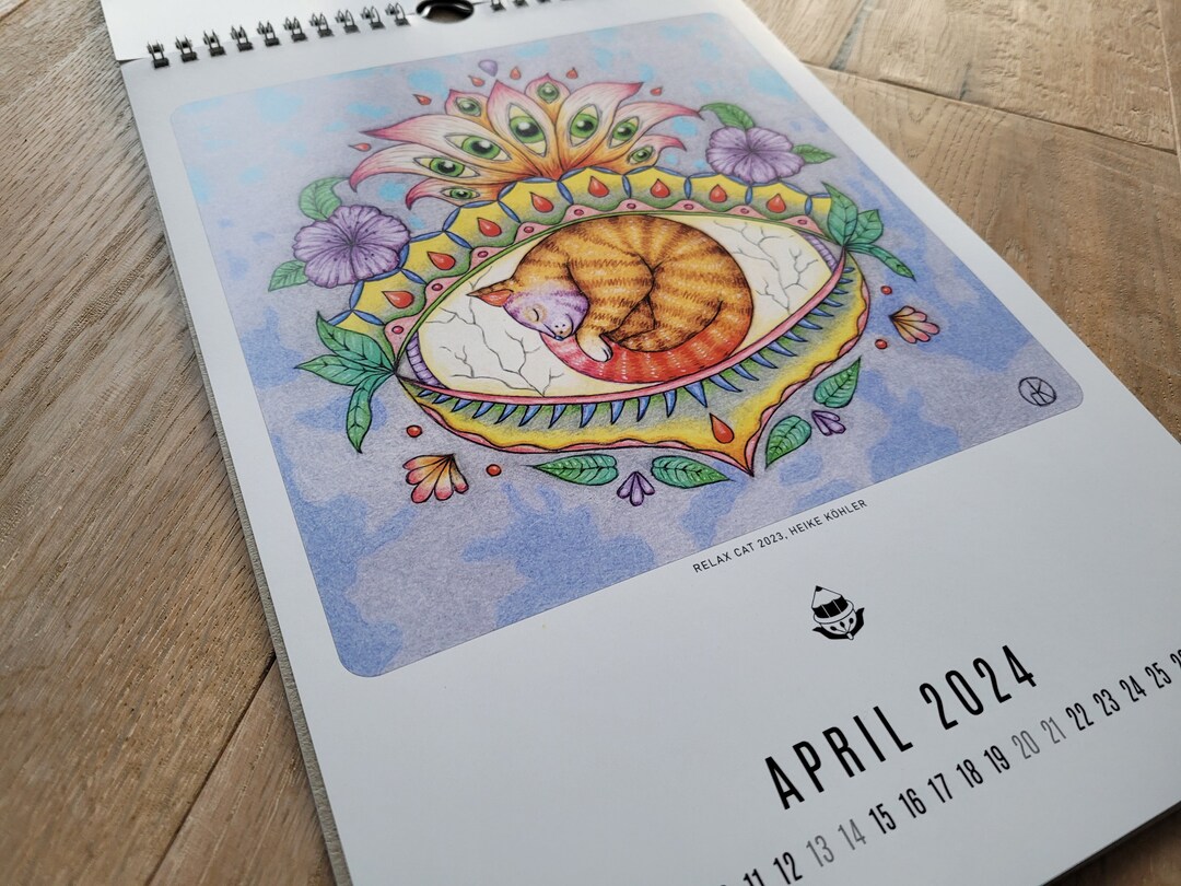 Annual Calendar 2024 I Art Calendar I Calendar A4 I Unique Etsy