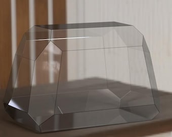 Earth Capsule Terrarium pdf template. glass container, polygonal geometric terrarium