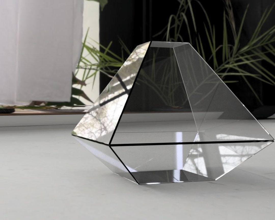 Square Base Glass Terrarium Template. Pdf Printable Template. Geometric