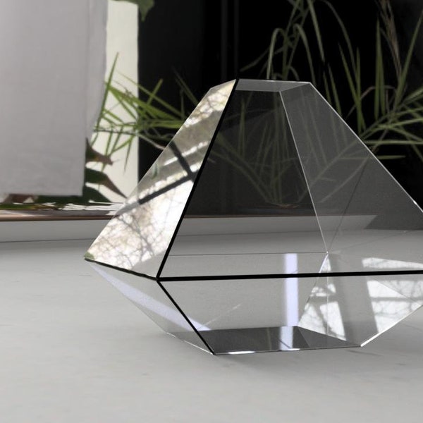 Quadratische Basis Glas Terrarium- Schablone. Pdf druckbare Vorlage. Geometrischer/Polygonaler Glasbehälter