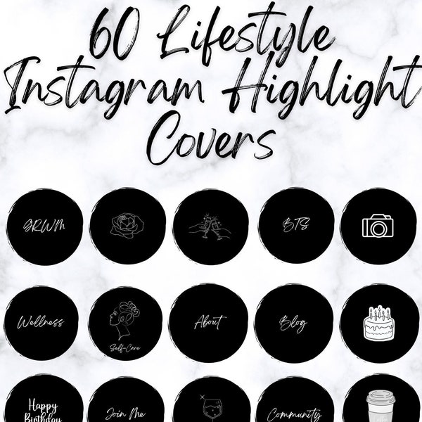 Black & White Instagram Highlight Covers Etsy