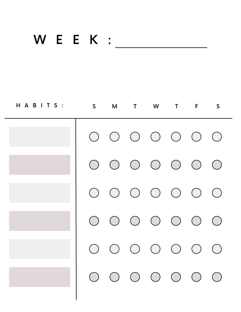 Weekly Habit Tracker for Success, Canva Template Planner, Printable ...