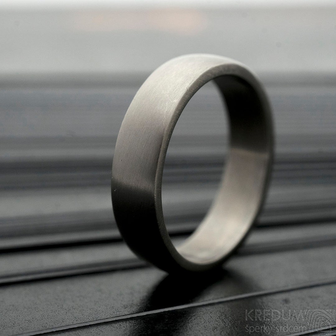 Unique Mens Wedding Band Titanium Ring Mens Womens Wedding Band Set His