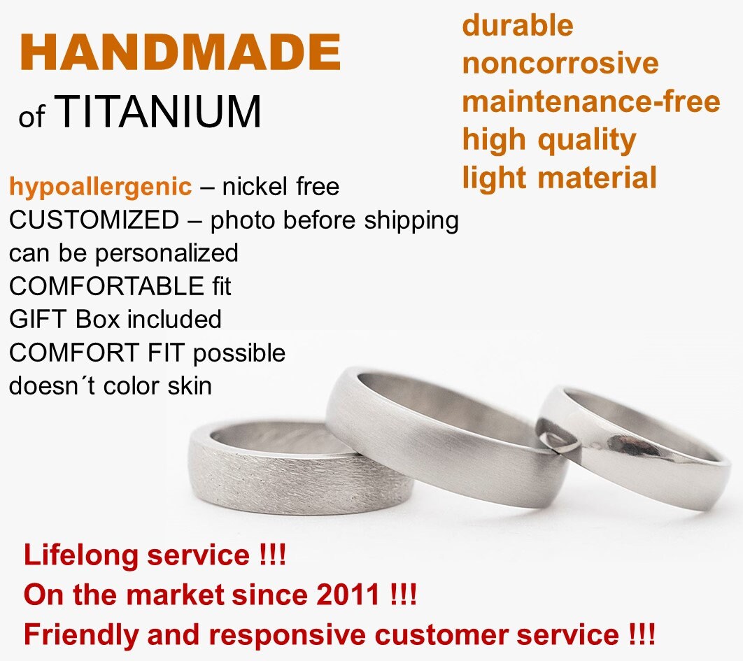Unique Mens Wedding Band Titanium Ring Mens Womens Wedding Band Set His