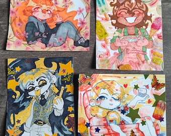 Tarjetas decorativas de novio chibi hasta la muerte