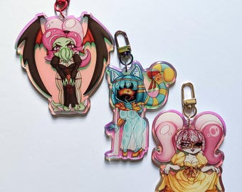 L&#39;netta, Nyanlathotep & Estir - Sucker for Love Acrylic Charms/Keychains