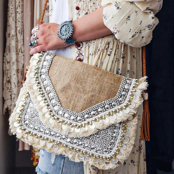 Rue Boho Sling Bag: Nude main image 1