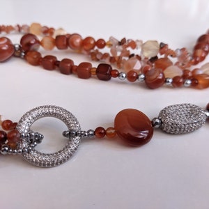 Agate Necklace, Red Agate, Natural Necklace, Gemstone Necklace, Red Agate Necklace, Agate Necklace For Woman
