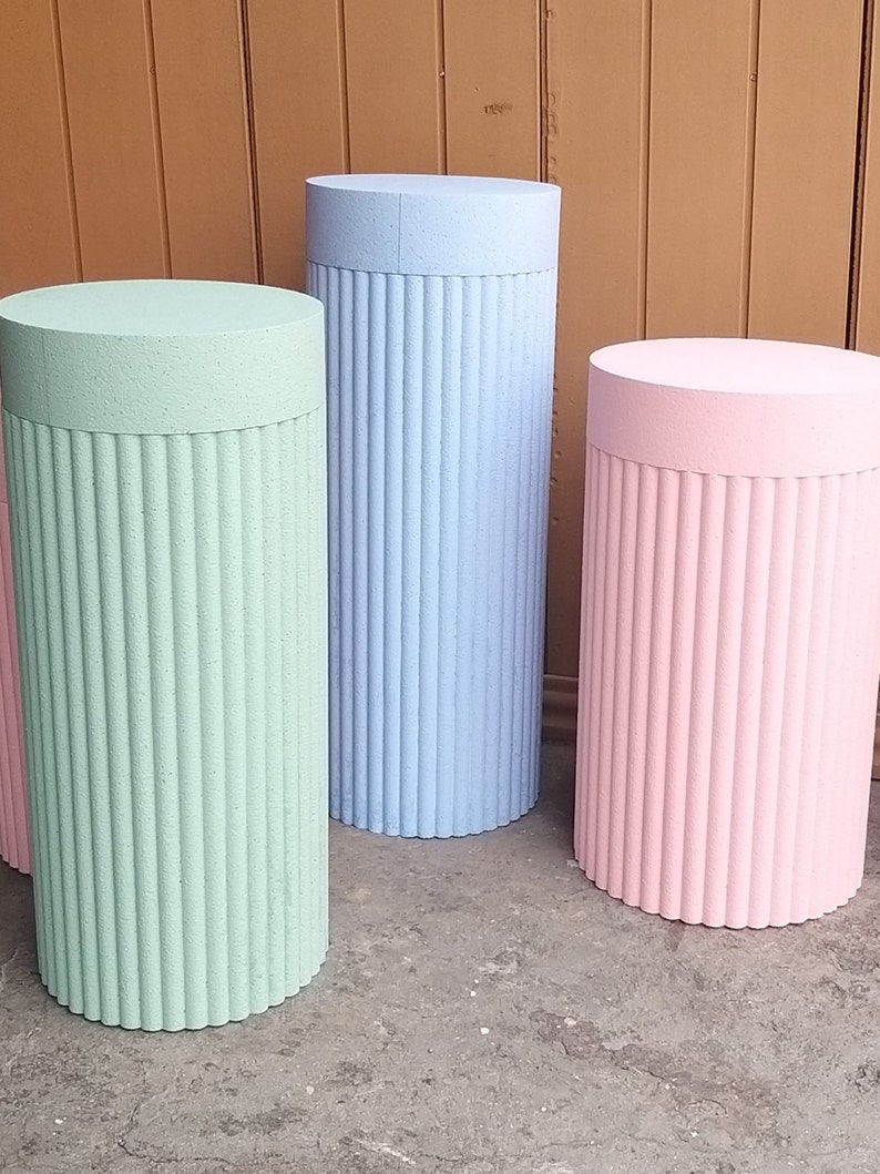 Column Styrofoam Decor Props Cylinders Pedestals Table Party Etsy