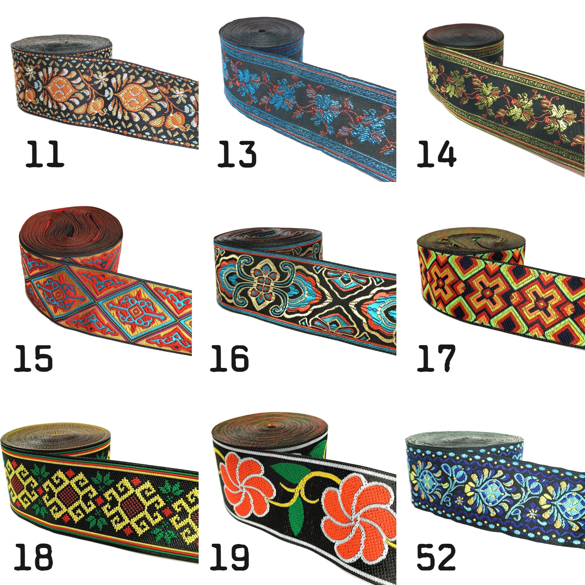 Bohemian Fabric Ribbon 3 Yards Boho Ribbon Fabric for Sewing Etsy