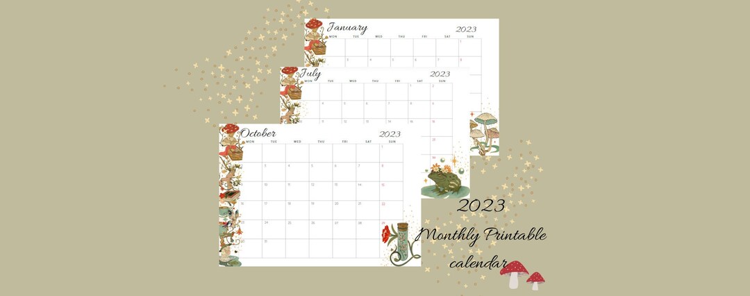 Monthly Printable Blank Calendar - Etsy
