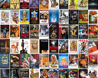 80 PCS • Part 3 Rare Cult Movie Posters from Around the world | 4x6 wall collage kit | Vintage posters | Grunge wall decor | Office decor