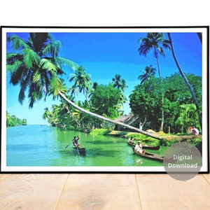Kerala Wall art, Instant download, Aesthetic Indian decor, Kerala poster, India travel print, High quality wall art for any room or office