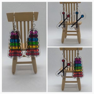 Xylophone and Mallet Earrings (Mix & Match Options available)