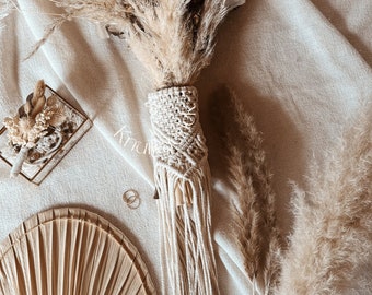 Macrame bridal bouquet wrap・Bridal bouquet wrap for a boho wedding