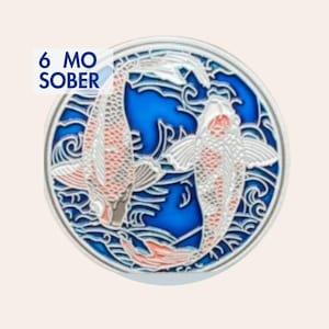 Moneta per sei mesi di sobrietà – Chip Koi Sobriety, regalo per il recupero di 6 mesi, gettone traguardo non religioso