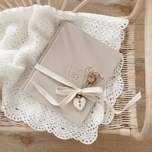 Diario de bebé, libro de recuerdos, diario neutro para bebé y mamá, libro de bebé personalizado, diario de oración de embarazo, regalo unisex para bebé, diario de embarazo