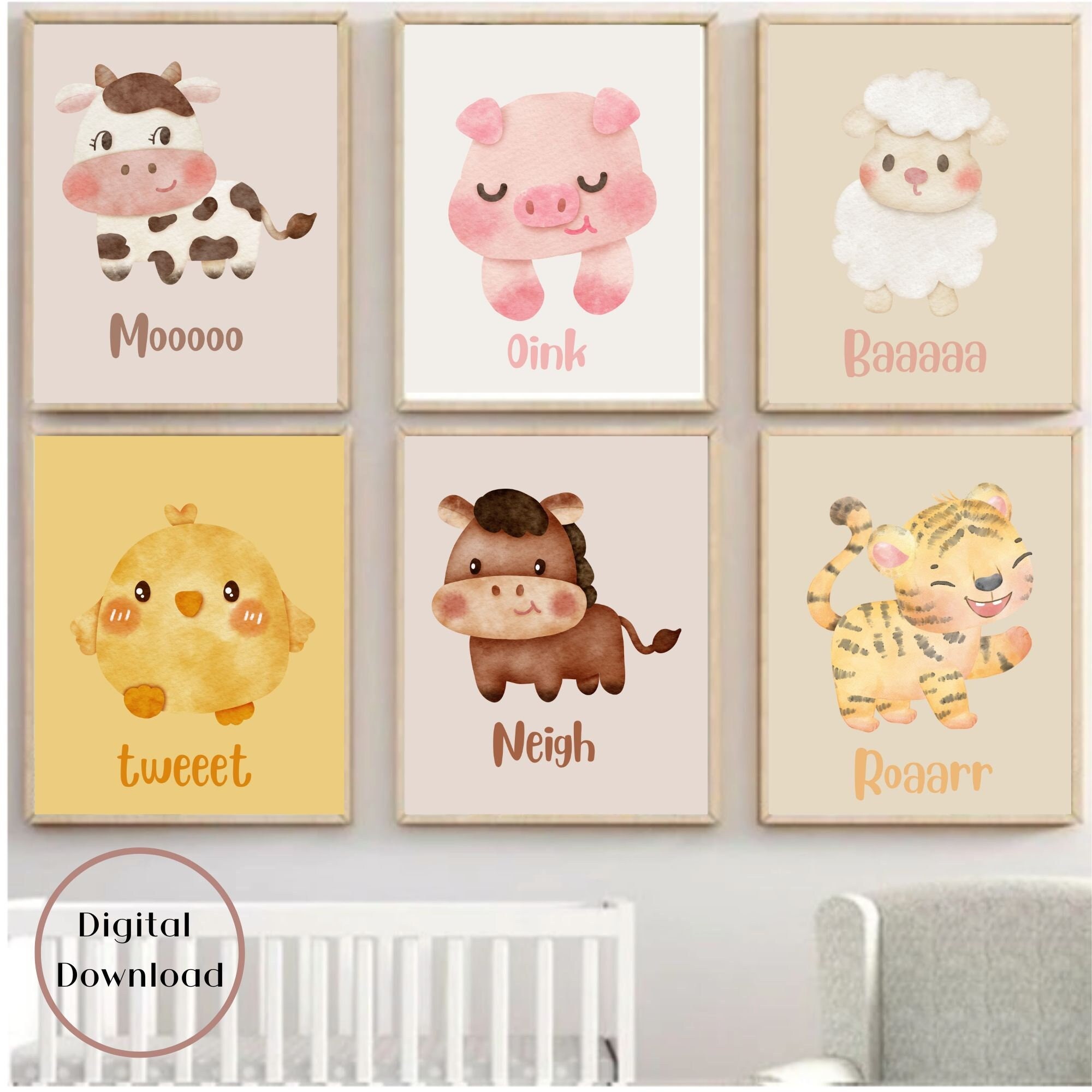 Farm Animal Sounds Nursery Print Set of 6 Farm Nursery - Etsy Australia Farm Animal Sounds Nursery Print Set of 6 Farm Nursery - Etsy Australia