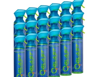 O2 Blast: 99.7% Pure Oxygen - 10 Liter Portable Can (18 Pack)