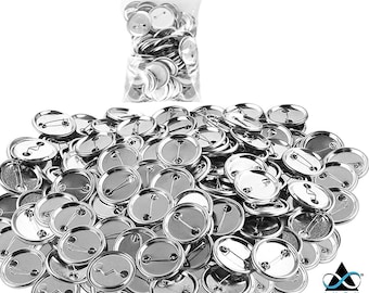 Metal Pin Back Button Parts (100 pcs): 32MM, 1 Inch, 1.25 Inch