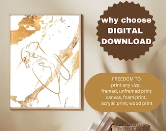 Naked Woman in Splash of Brown Paint Digital Art Print