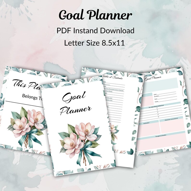 Printable Goal Planner | Daily, Weekly & Monthly Goal Tracker PDF ...