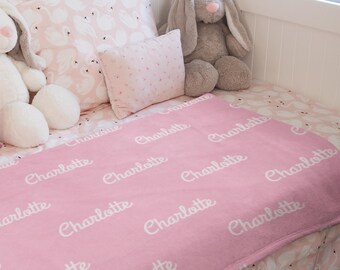 Custom Name Blanket Personalized Blanket for Kids Christmas Gift for Boy Christmas Gift for Girl Baby Shower Gift Toddler Gift for baby