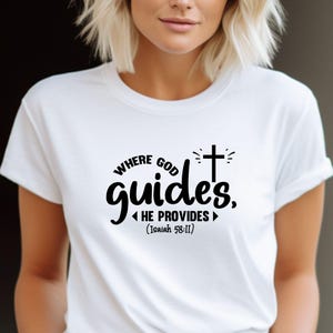 Inspirational Bible Quote Women&#39;s Tee, Unisex Christian Faith Shirt, Religious Quote T-shirt, God&#39;s Guidance Apparel, Short Sleeve Tee for