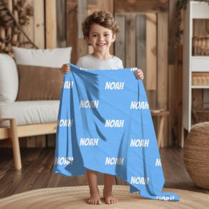 Personalized Blanket for Kids Custom Name Blanket Christmas Gift for Boy Christmas Gift for Girl Baby Shower Gift Toddler Gift for baby