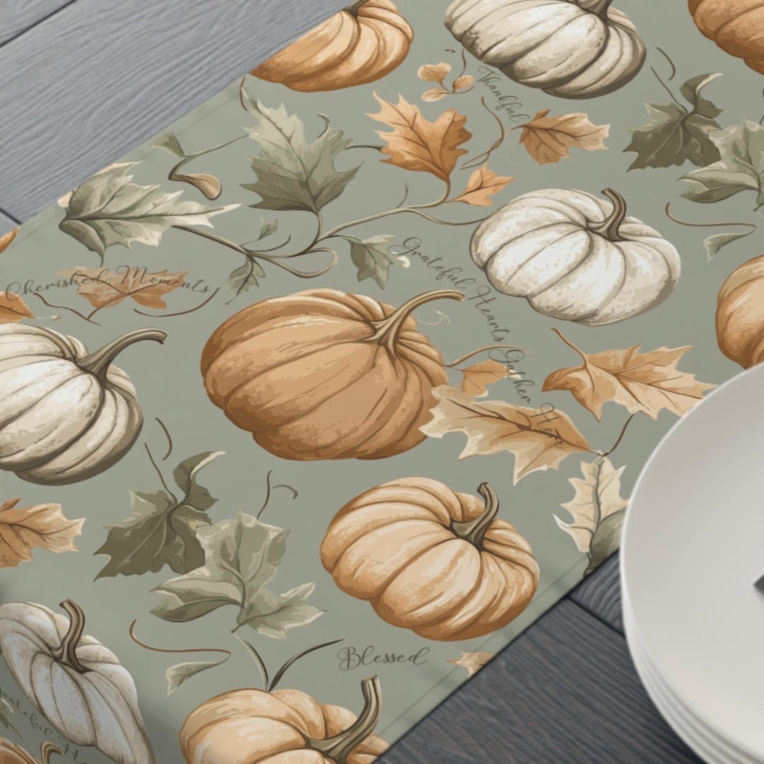 Thankful Table Runner Fall Decor Farmhouse Table Runner Decor ...