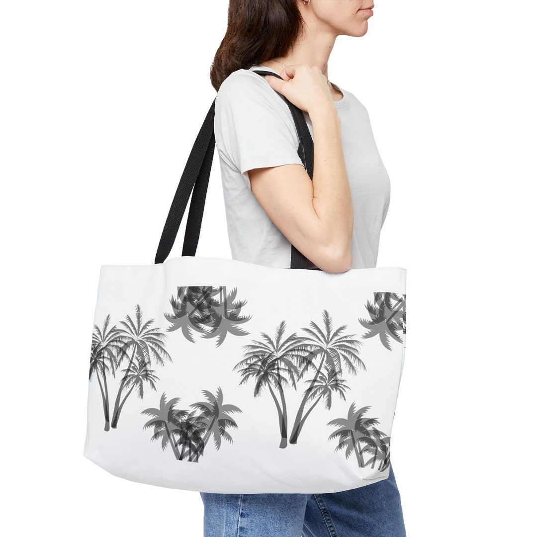 Cute Palm Tree Tote Bag Weekender Tote Bag Large Tote Bag Etsy