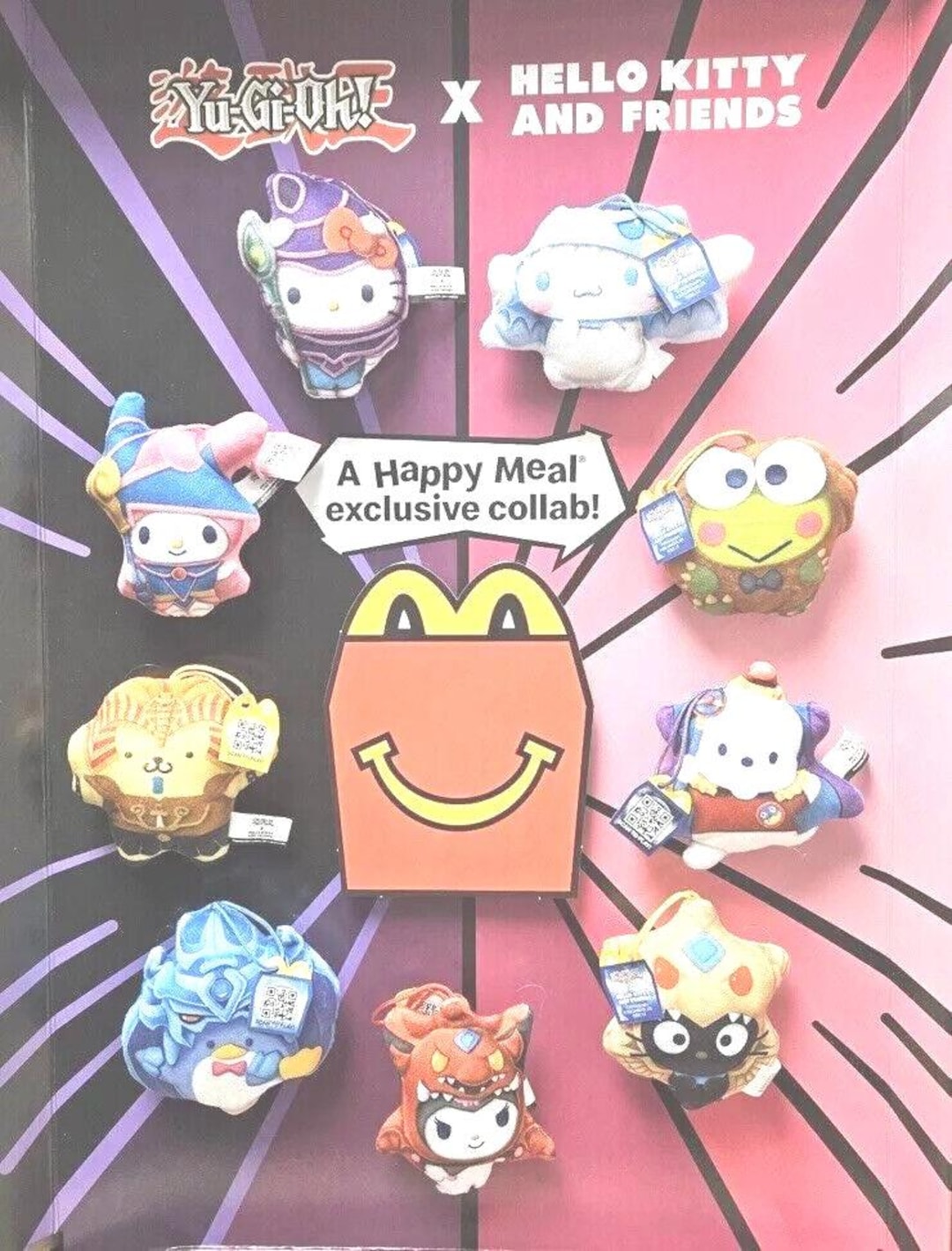 mcdonald's yugioh hello kitty cards McDonalds x Yu-Gi-Oh Happy Meal toys combine Hello