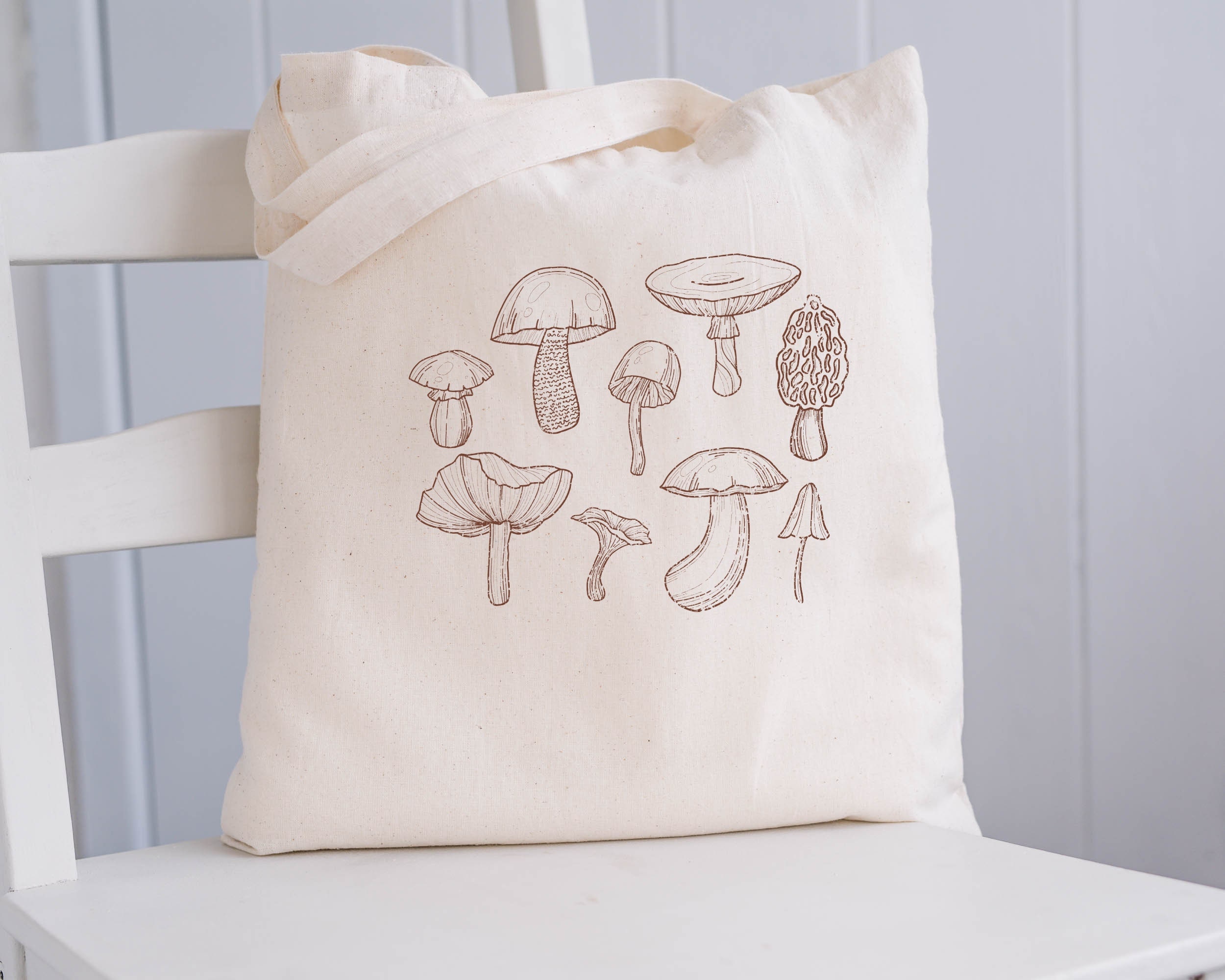 Shop CREATCABIN Mushroom Cotton Tote Bag Canvas 100% Cotton Reusable Shopping  Bags Beach Bag Summer Grocery Bags Eco-Friendly Aesthetic DIY Craft  Multi-Function for Women Gifts Daily Life 13.3 x 15 Inch for