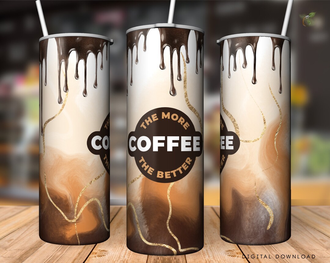 Coffee 20 Oz Skinny Tumbler Sublimation Design, Seamless Wrap 20 Oz ...