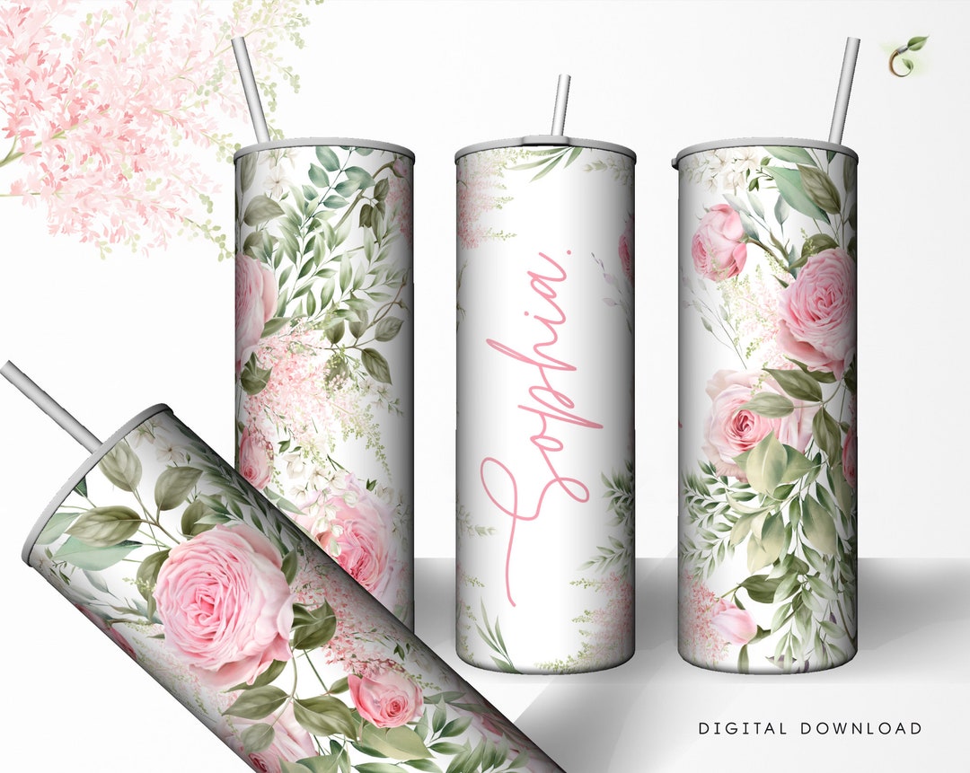 Floral Tumbler Sublimation Tumbler Add Your Own Text or - Etsy