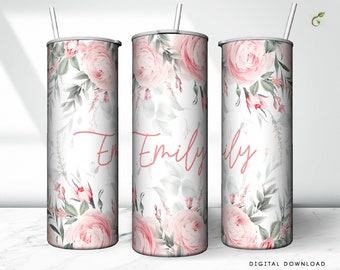 Floral Tumbler Sublimation Tumbler Add Your Own Text or - Etsy