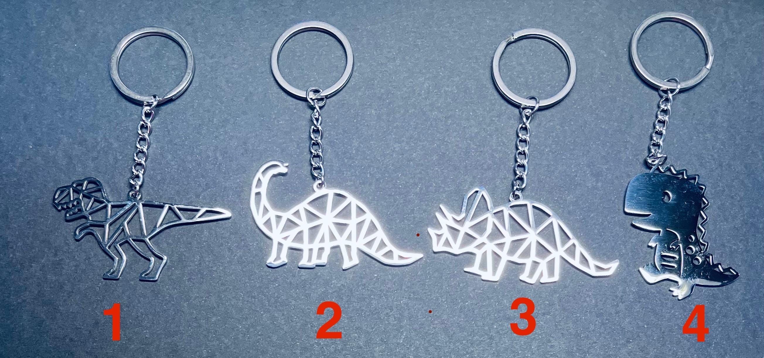 Portachiavi Dinosauro Brontosaurus In Acciaio Inossidabile Con Incisione Personalizzata A Cuore – Regalo Per Partner - 4