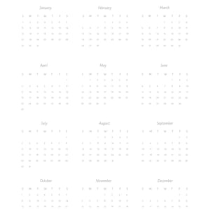 Simplistic 2023 Year & Month Calendar