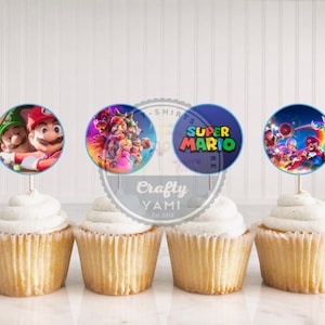 Mario Bros, Kindergeburtstag Dekor, Cupcake Topper, Filme, Filmtrends 2023, Torten Deko