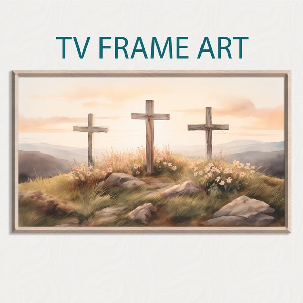 Samsung Frame Tv Art - Jesus |Sunrise Cross Digital Art for Samsung Frame TV | Spiritual Easter Decor | TV Frame Art