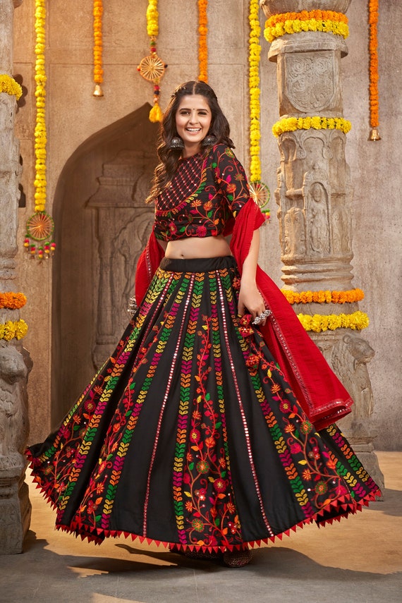 Navratri Special Lehenga Choli for Women Indian Festival Wear Lengha Choli  Gujarati Chaniya Choli Garba Night Multi Color Work Ghagra Choli -   Canada