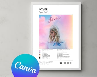 Custom Album Cover Posters, Digital Poster Canva Template, Customizable Digital Music Poster, Personalizable Favorite Album