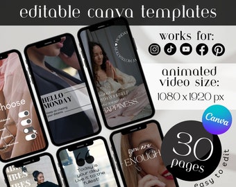 Modello video Canva, Modelli pronti per la pubblicazione sui social media, Modelli di bobina video Instagram, Modelli video per social media, Modello Tiktok