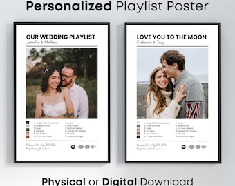 Custom Playlist Poster Print, Personalized Digital Poster, Customizable Music Poster, Personalizable Special Songs, Couple Cover Print