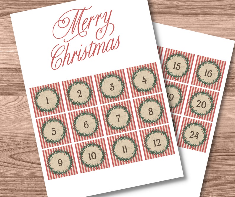 Advent Calendar Printable Junk Journal Christmas Advent Etsy