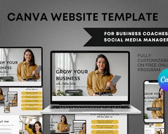 Business Coach Website Template, Canva Coaching Course Templates, Coaching Program Template Canva Website