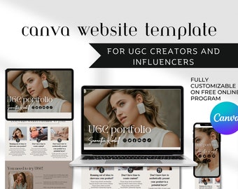 Modelo UGC Canva, Landing Page, Modelo de Portfólio UGC Canva, Modelo de Site UGC, Kit de Criação de Conteúdo, Kit de Mídia UGC
