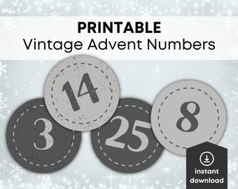 Advent Calendar, Christmas Numbers, December Daily, Countdown, Advent Calendar Printable, Advent Numbers, Printable Numbers, Calendare