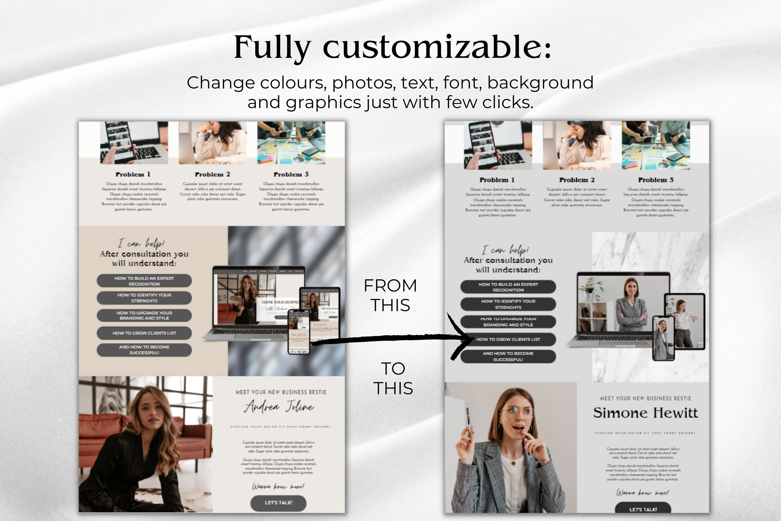 Business Coach Website Template, Canva Coaching Course Templates