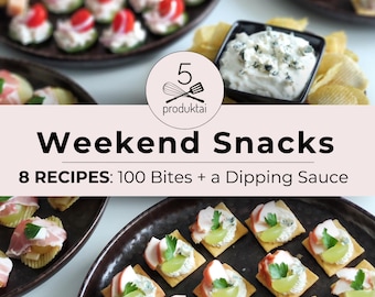 No-bake Appetizers eBook, One Bite Snacks PDF, Easy Downloaded Recipe, Downloadable Recipes, Snack Ideas Printable, Bite-Sized Finger Food